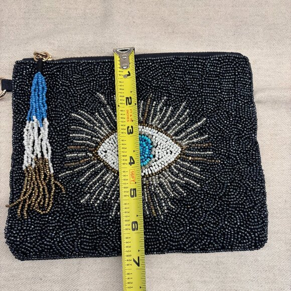 Sincerely Jules Beaded Evil Eye Wristlet - Navy Blue - Picture 5 of 5